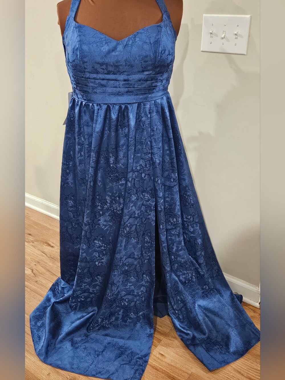 Wear Your Love Royal Blue Floral Jacquard Formal Dress (See Description)